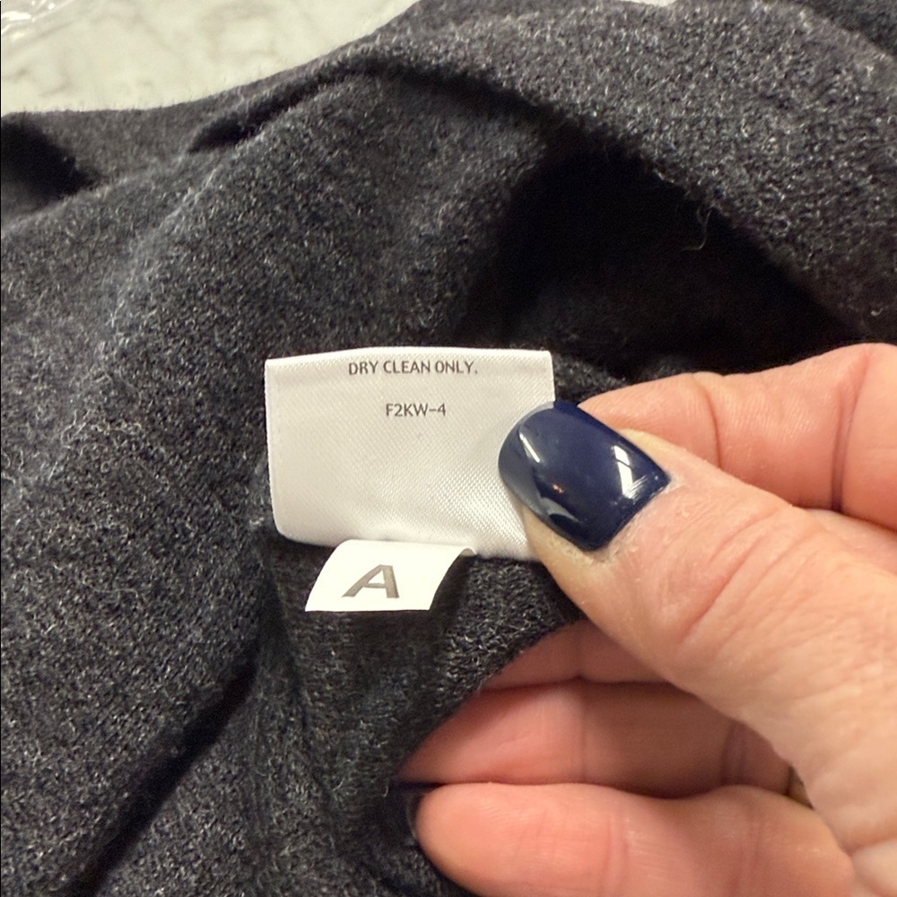 Eileen Fisher Wool Charcoal Gray Quarter Sleeve Midi Length Dress M - Picture 10 of 10
